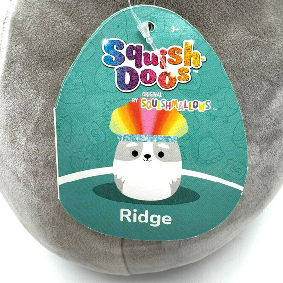 SQUISHMALLOWS NWT Ridge‎ 16" Stuffed Plush Squishdoo Rainbow Husky Dog Wolf RARE - Picture 4 of 7